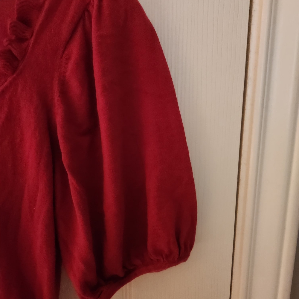 Women's Red Ruffled Top - Picture 5 of 13